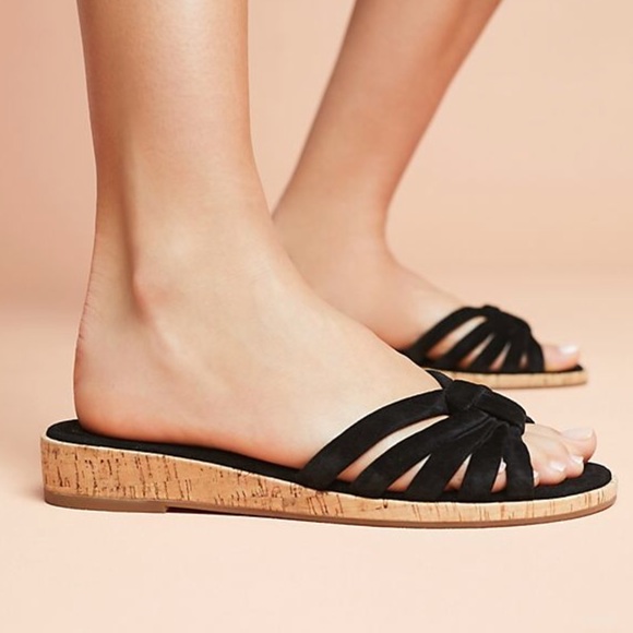 Cute! Splendid suede slide sandal black NEW - Picture 2 of 3